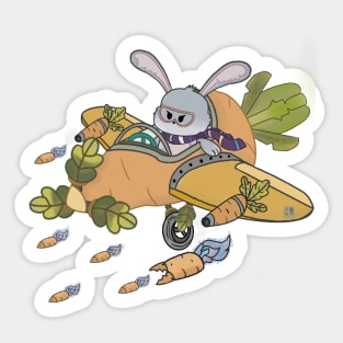 Captain Fluffy Bunny Sticker